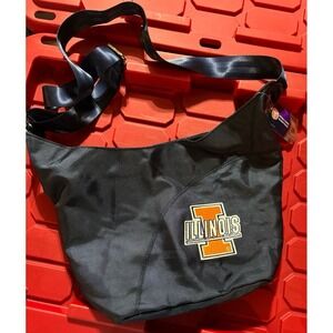 NEW Little Earth NCAA University of Illinois Navy Blue Hobo Style Purse
